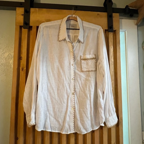 Women’s Rails Charli Shirt White Blanket Stitch - Picture 1 of 4